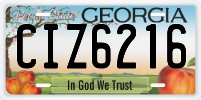 GA license plate CIZ6216