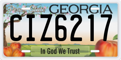 GA license plate CIZ6217