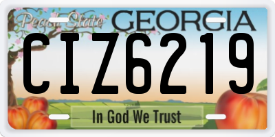 GA license plate CIZ6219