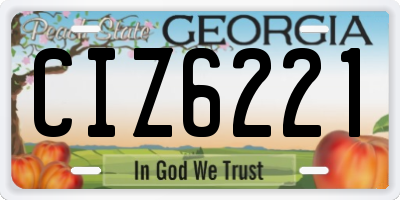 GA license plate CIZ6221