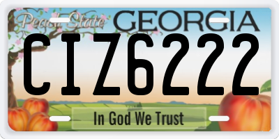GA license plate CIZ6222