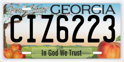 GA license plate CIZ6223
