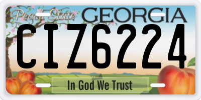GA license plate CIZ6224