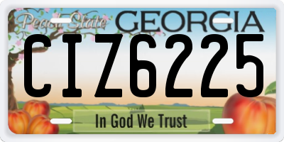 GA license plate CIZ6225