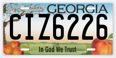 GA license plate CIZ6226