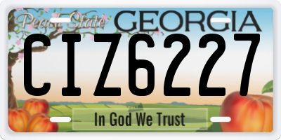 GA license plate CIZ6227