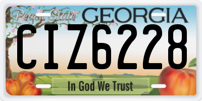 GA license plate CIZ6228