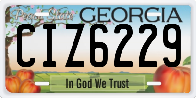 GA license plate CIZ6229
