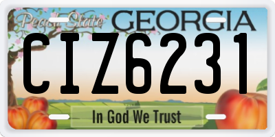 GA license plate CIZ6231