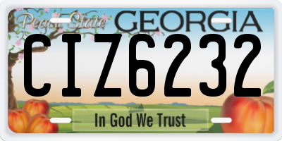 GA license plate CIZ6232