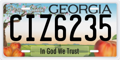 GA license plate CIZ6235