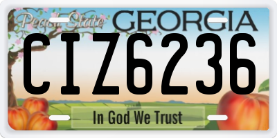 GA license plate CIZ6236