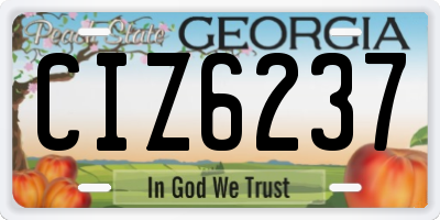 GA license plate CIZ6237