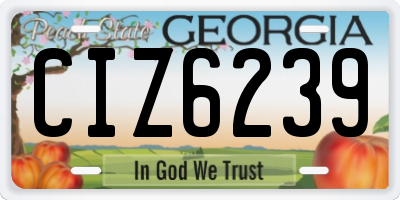 GA license plate CIZ6239