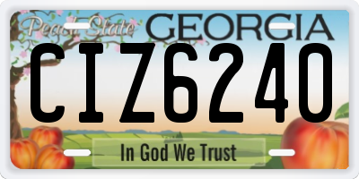 GA license plate CIZ6240