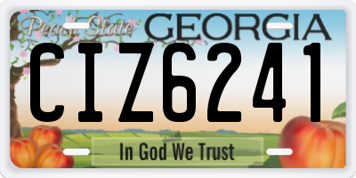 GA license plate CIZ6241