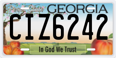 GA license plate CIZ6242