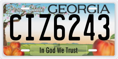 GA license plate CIZ6243