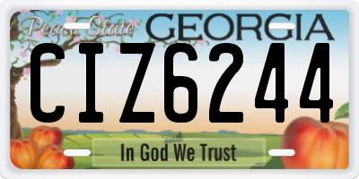 GA license plate CIZ6244