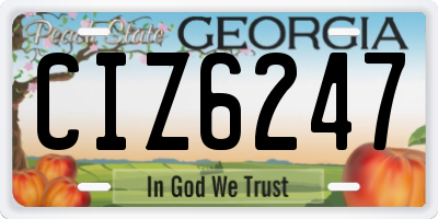 GA license plate CIZ6247
