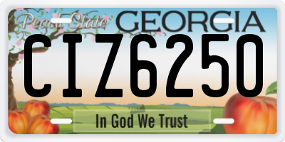 GA license plate CIZ6250