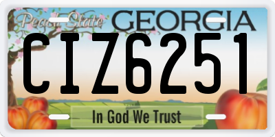 GA license plate CIZ6251