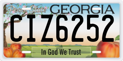 GA license plate CIZ6252