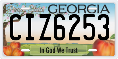 GA license plate CIZ6253