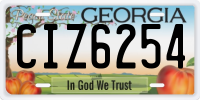 GA license plate CIZ6254