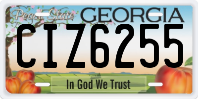 GA license plate CIZ6255