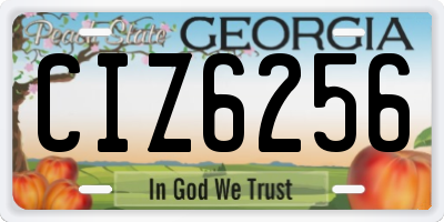 GA license plate CIZ6256