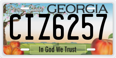 GA license plate CIZ6257