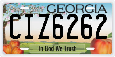 GA license plate CIZ6262