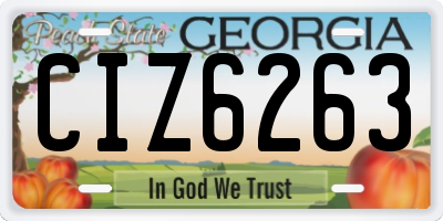 GA license plate CIZ6263