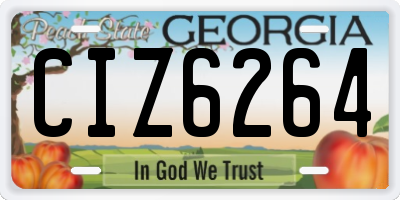 GA license plate CIZ6264