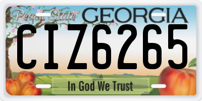GA license plate CIZ6265