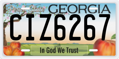 GA license plate CIZ6267