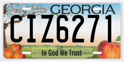 GA license plate CIZ6271