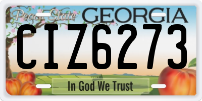 GA license plate CIZ6273
