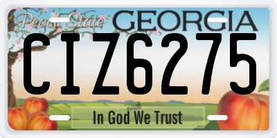 GA license plate CIZ6275
