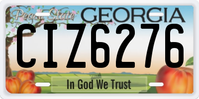 GA license plate CIZ6276