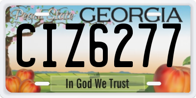 GA license plate CIZ6277