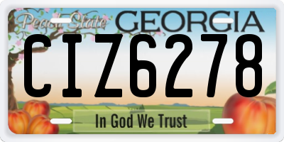 GA license plate CIZ6278