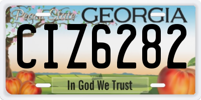 GA license plate CIZ6282