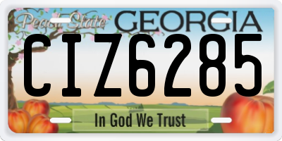 GA license plate CIZ6285