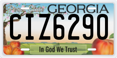 GA license plate CIZ6290