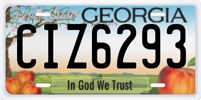 GA license plate CIZ6293