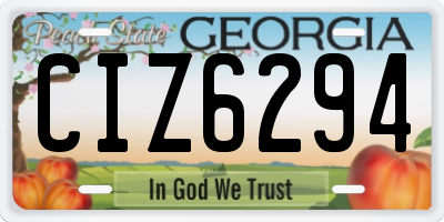 GA license plate CIZ6294