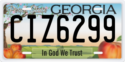 GA license plate CIZ6299