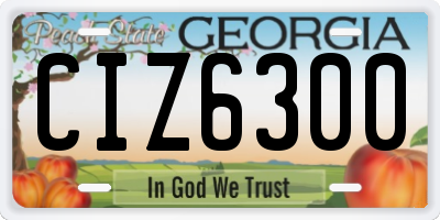 GA license plate CIZ6300